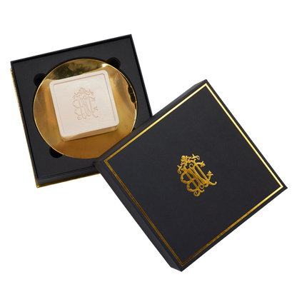 Le Parfum de Nathalie - Luxe zeep op verguld presenteerschaaltje (150 gr)
